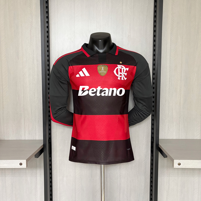 Camisa Flamengo 2026 Manga Longa Home – Jogador com patrocínios